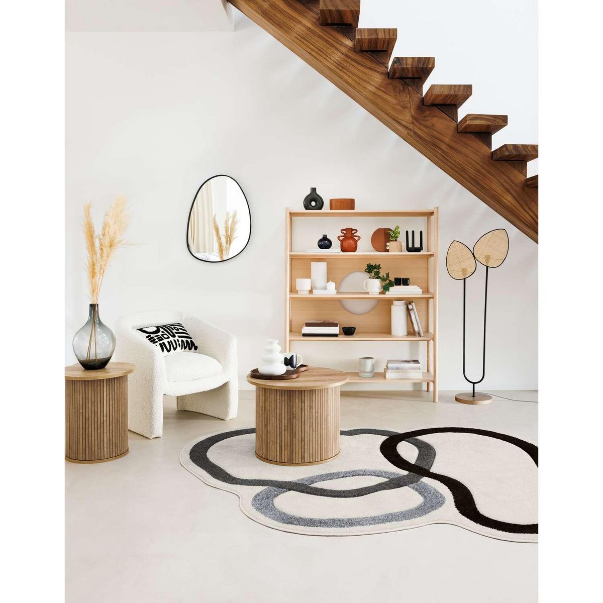 ATMOSPHERA Table à café Colva en bois Diam 45 cm - Marron