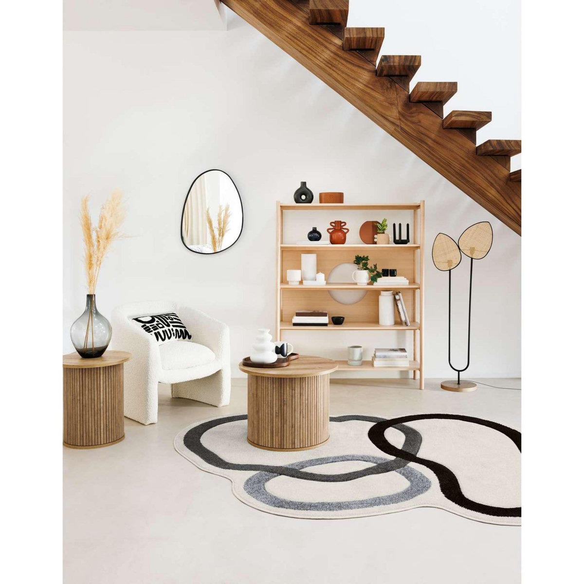 ATMOSPHERA Table à café Colva en bois Diam 45 cm - Marron