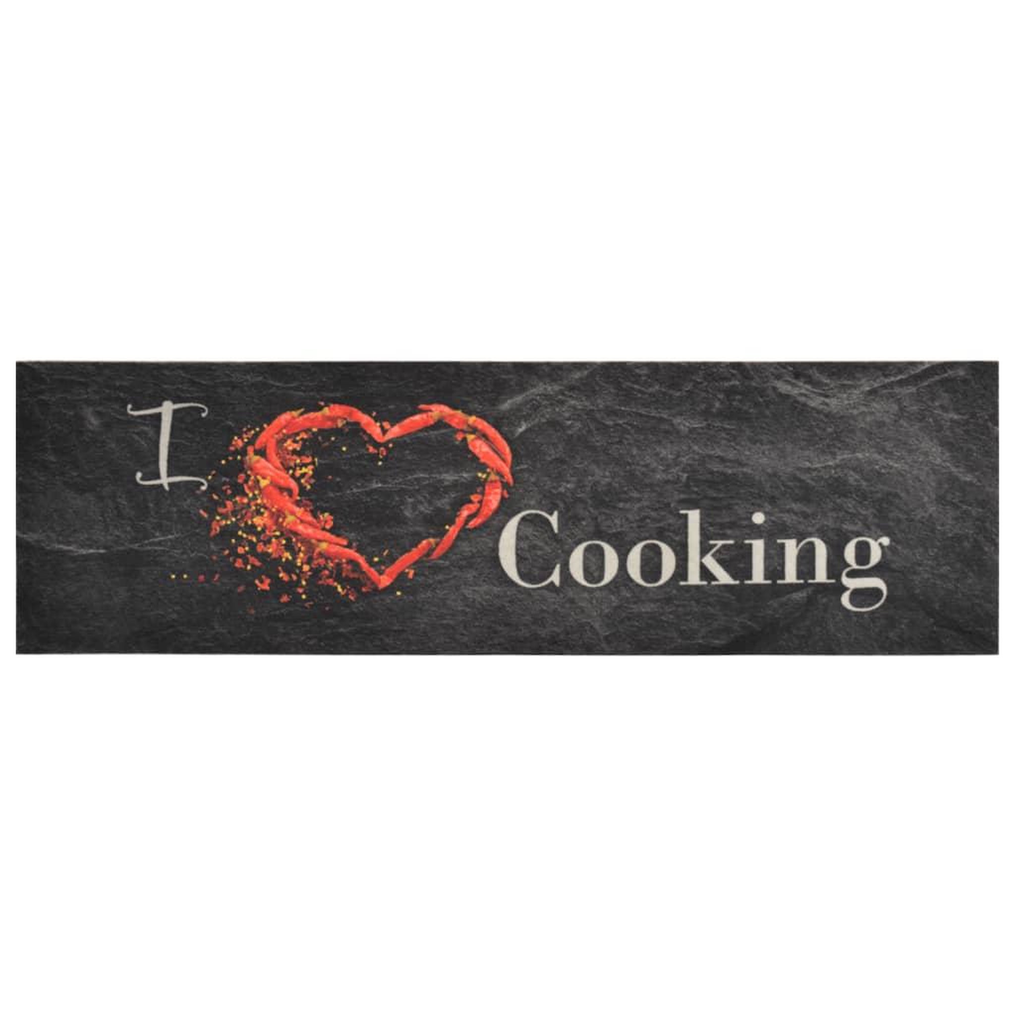 Voir la diapositive 2 : VIDAXL Tapis de cuisine lavable impression cuisine noir 45x150 cm