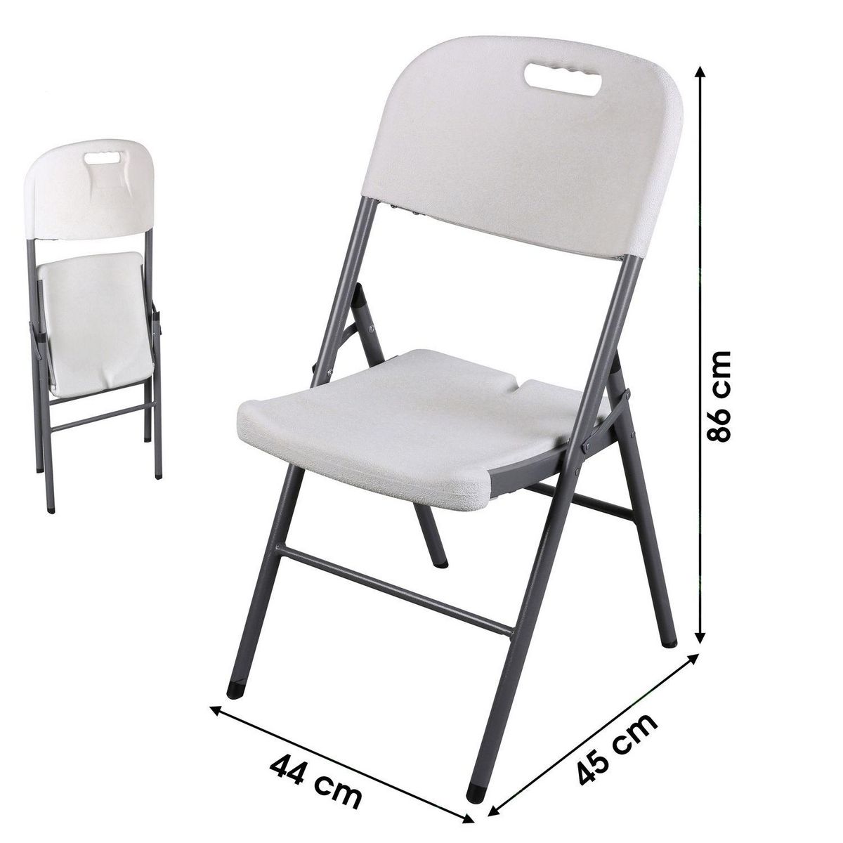 SUNNYDAYS Chaise de réception pliable en polyéthylène - Blanc