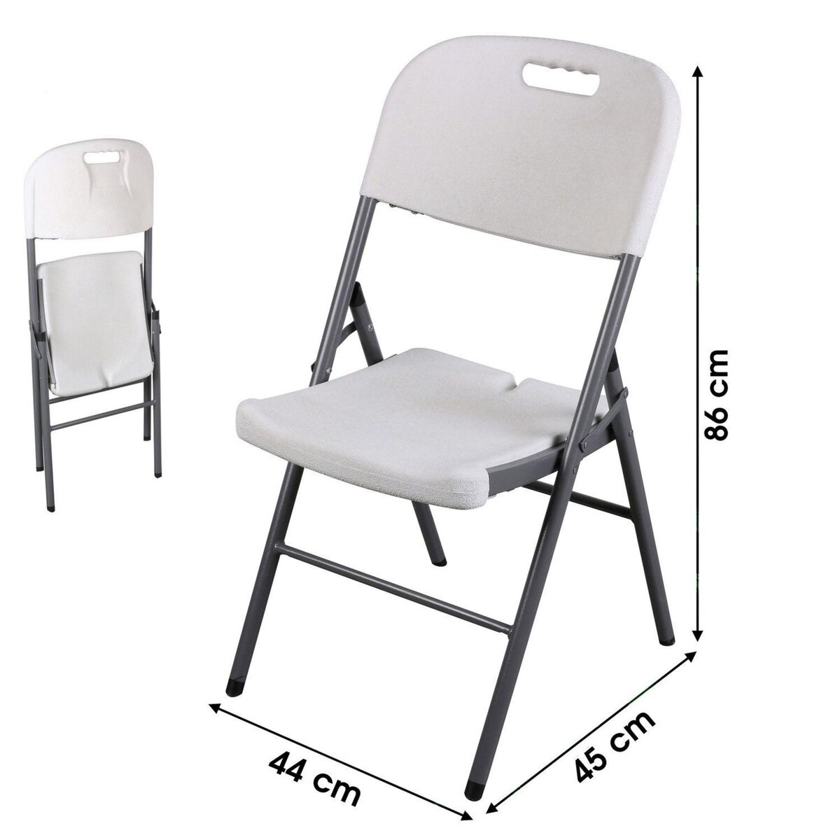 SUNNYDAYS Chaise de réception pliable en polyéthylène - Blanc