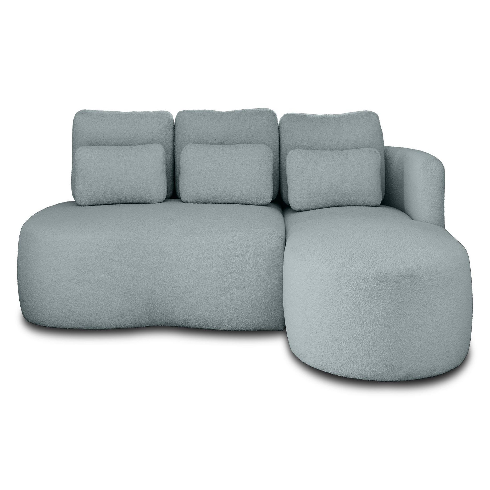 Voir la diapositive 1 : LISA DESIGN Mahina - canapé d'angle droit - 4 places - convertible avec coffre - en tissu bouclette