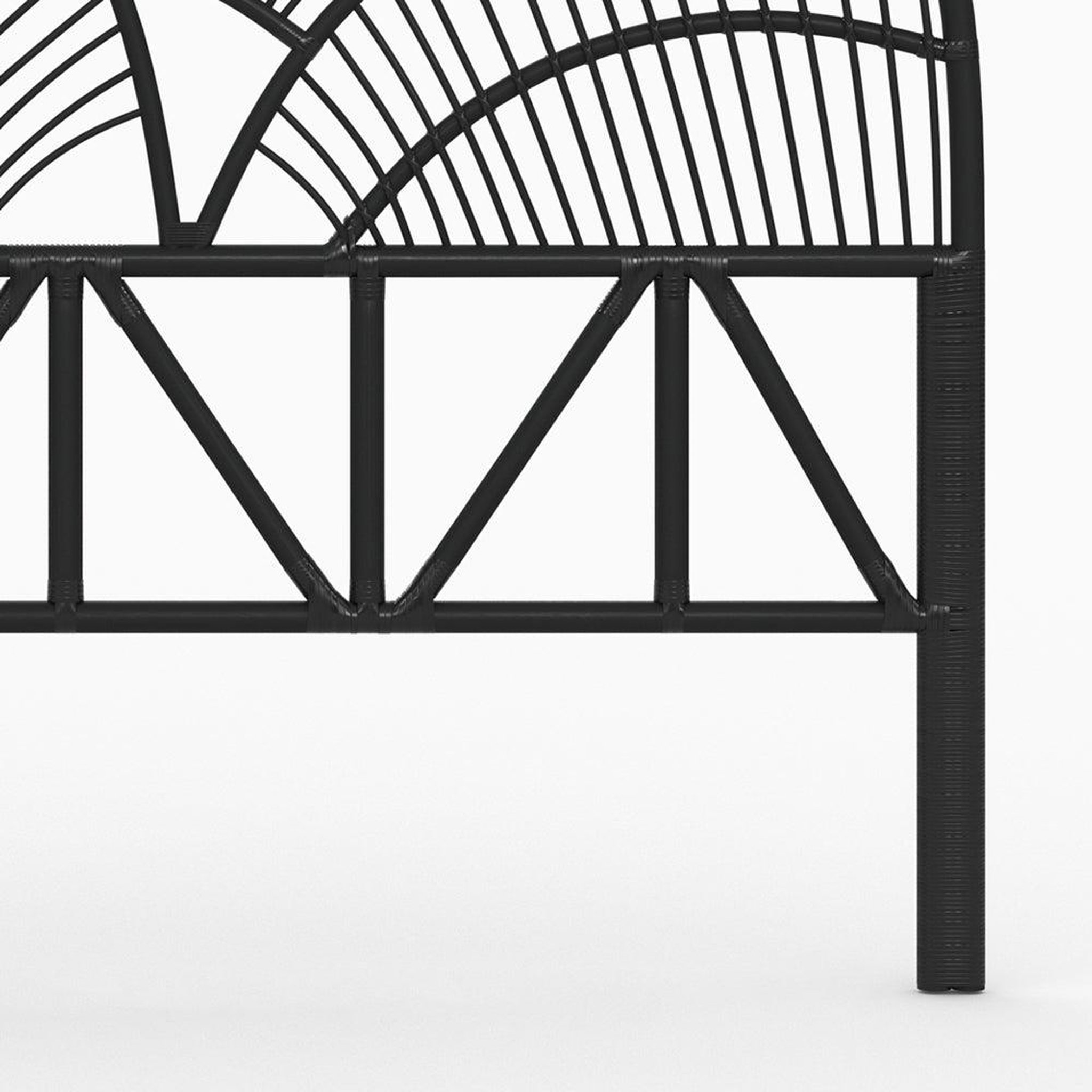 Voir la diapositive 5 : MAISON PAVANE Tête de lit en rotin noir 160 cm-Séléné