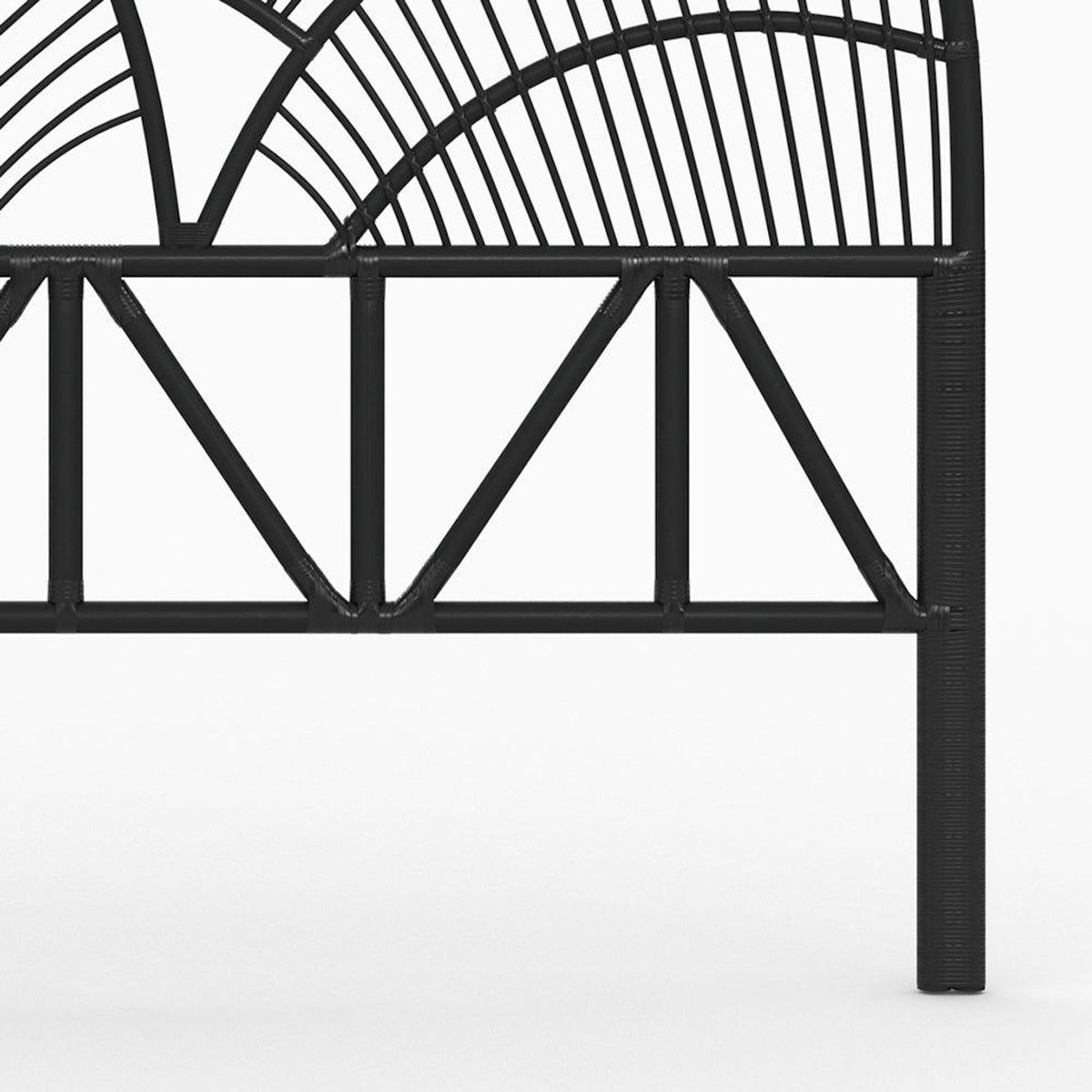 Rendez vous déco Tête de lit en rotin noir 160 cm-Séléné
