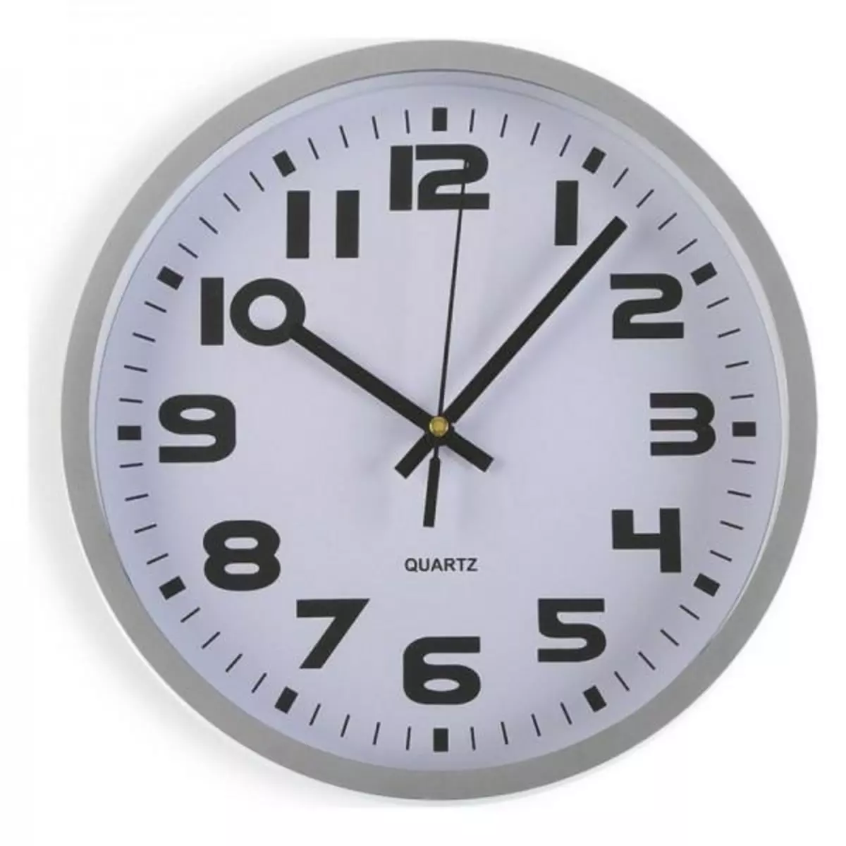 MARKET24 Horloge Murale Plastique (3,8 x 25 x 25 cm) Argent