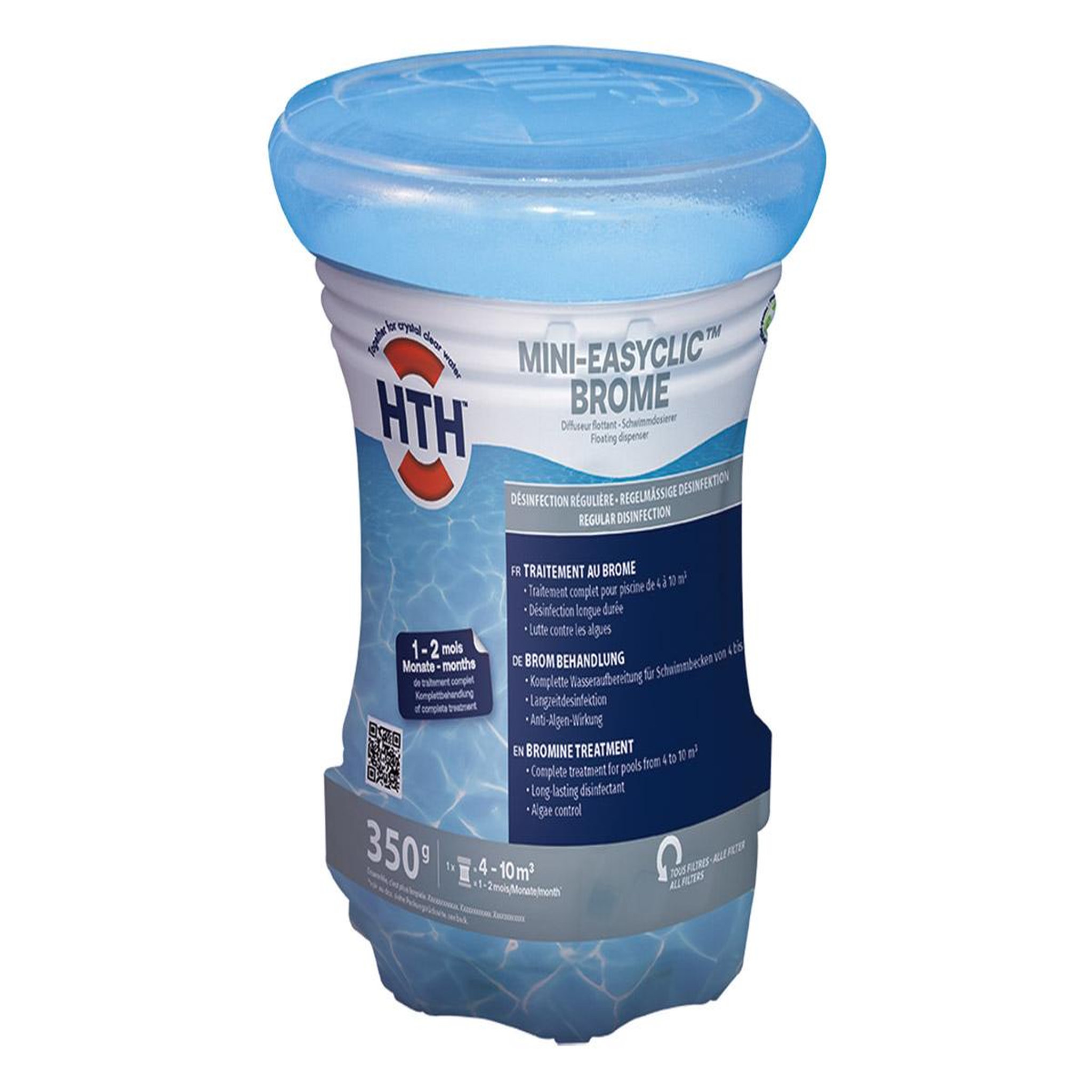 Voir la diapositive 1 : HTH Traitement multi-actions au brome en diffuseur flottant Easyclic pour 4 à 10 m³ - HTH