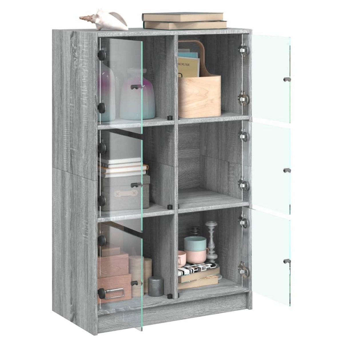 VIDAXL Buffet haut avec portes gris sonoma 68x37x109cm bois ingenierie