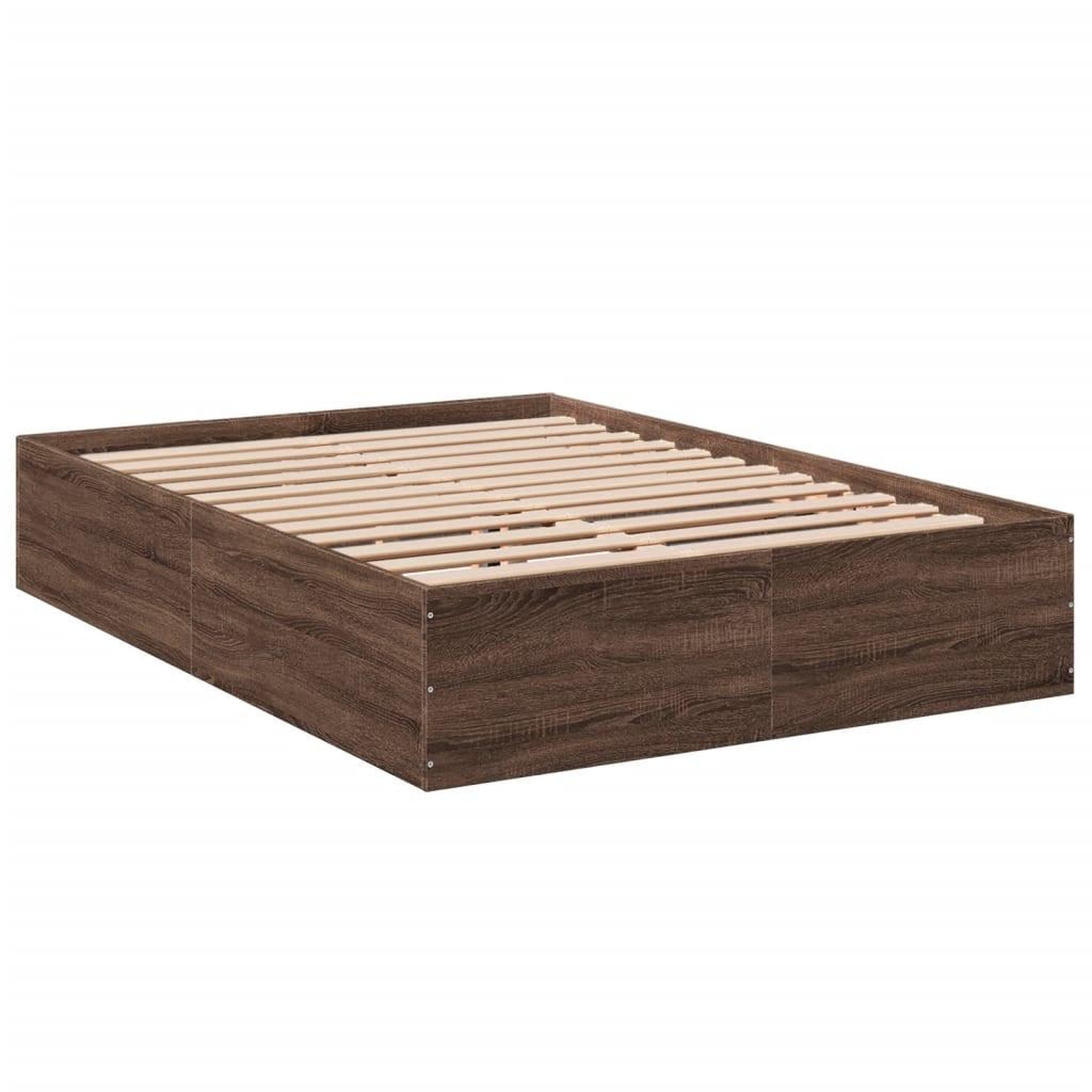Voir la diapositive 3 : VIDAXL Cadre de lit sans matelas chene marron 135x190 cm