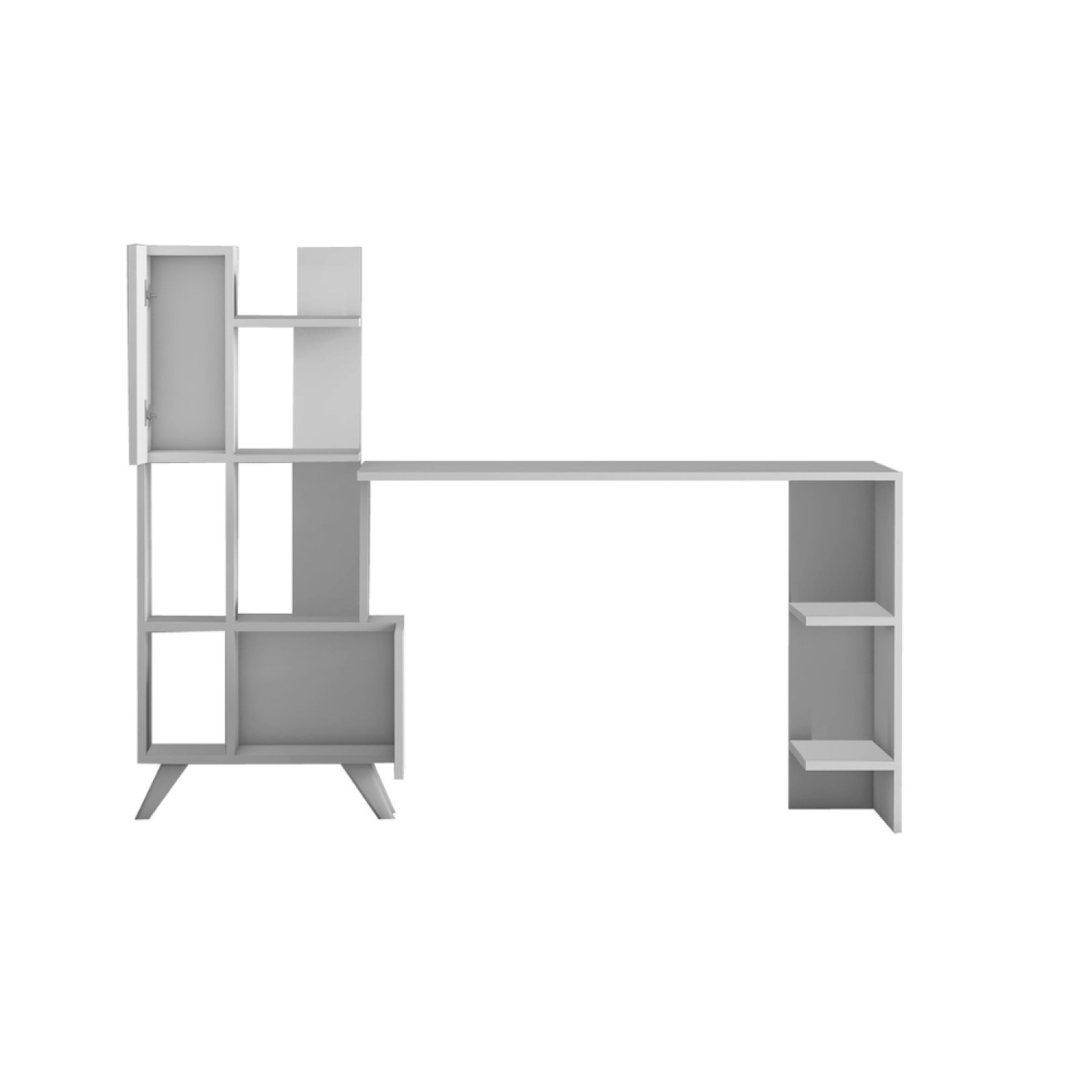 CONCEPT USINE Bureau contemporain 9 rangements - blanc kuhmo