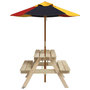 Voir la diapositive 4 : VIDAXL Table de pique-nique pour 4 enfants avec parasol bois de sapin