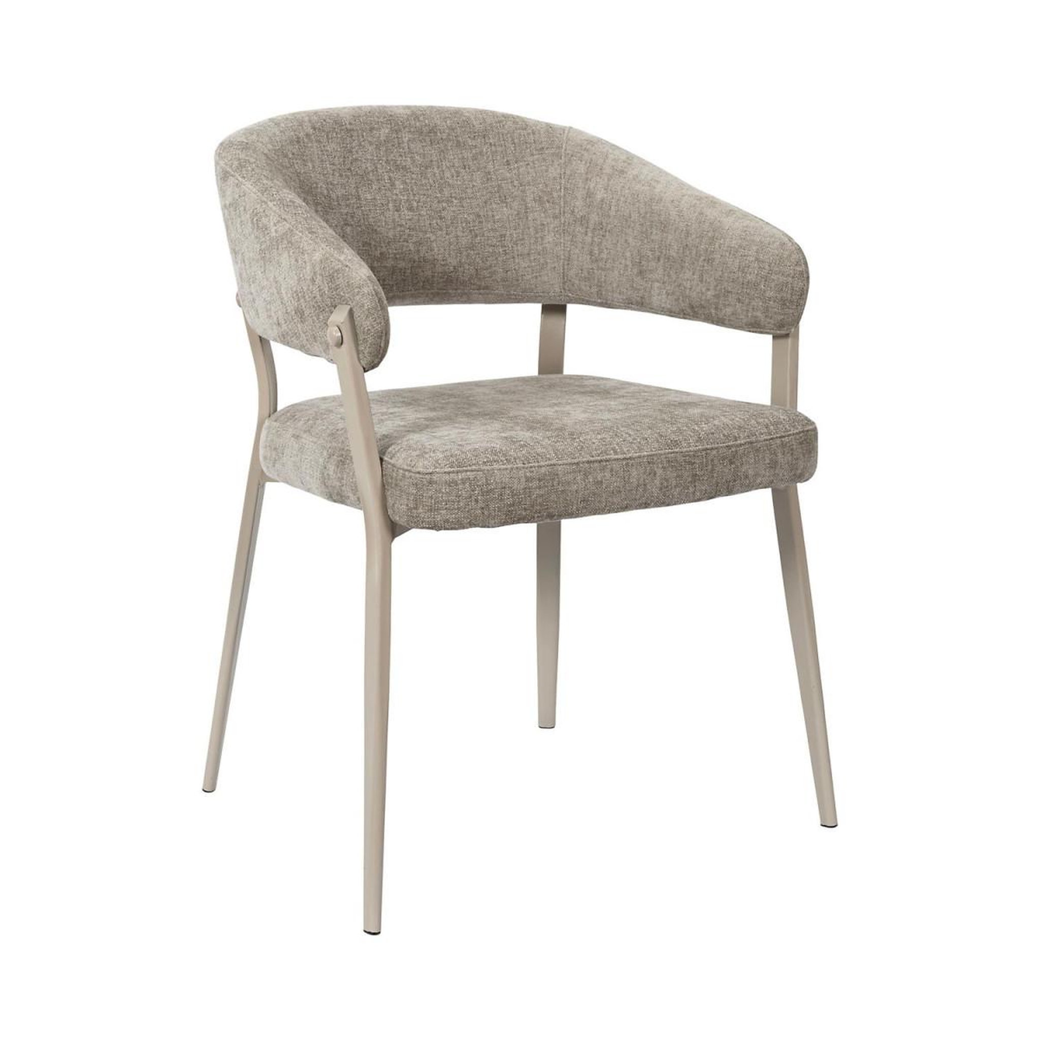 Voir la diapositive 2 : The Home Deco Factory Lot de 2 fauteuils de table  emilia  78cm taupe