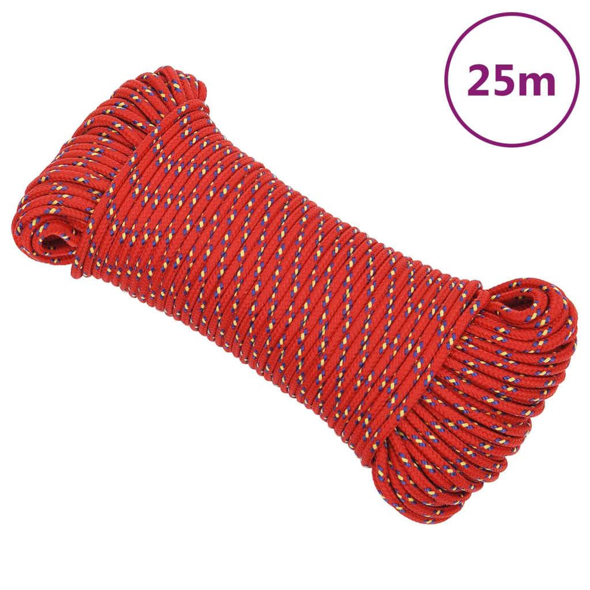 Voir la diapositive 1 : VIDAXL Corde de bateau Rouge 4 mm 25 m Polypropylene