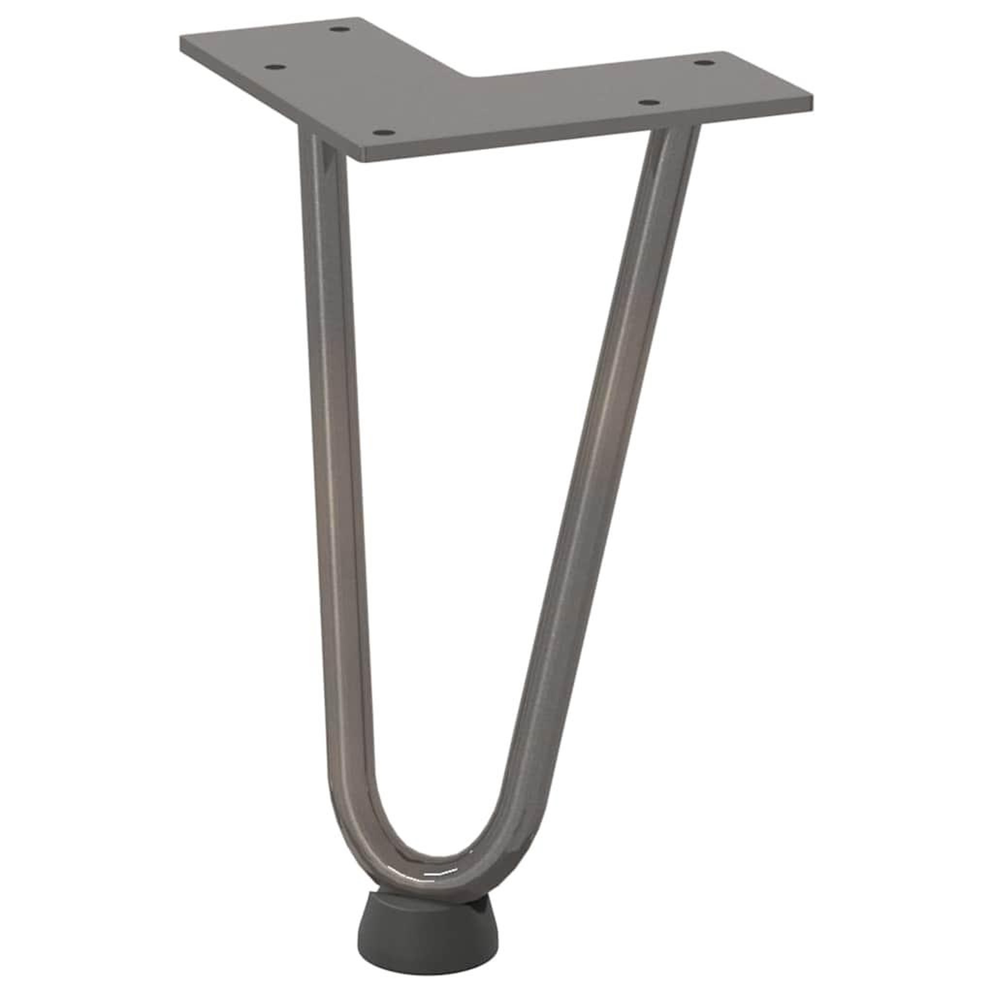 Voir la diapositive 4 : VIDAXL Pieds de table en forme d'epingle a cheveux 20 cm acier massif