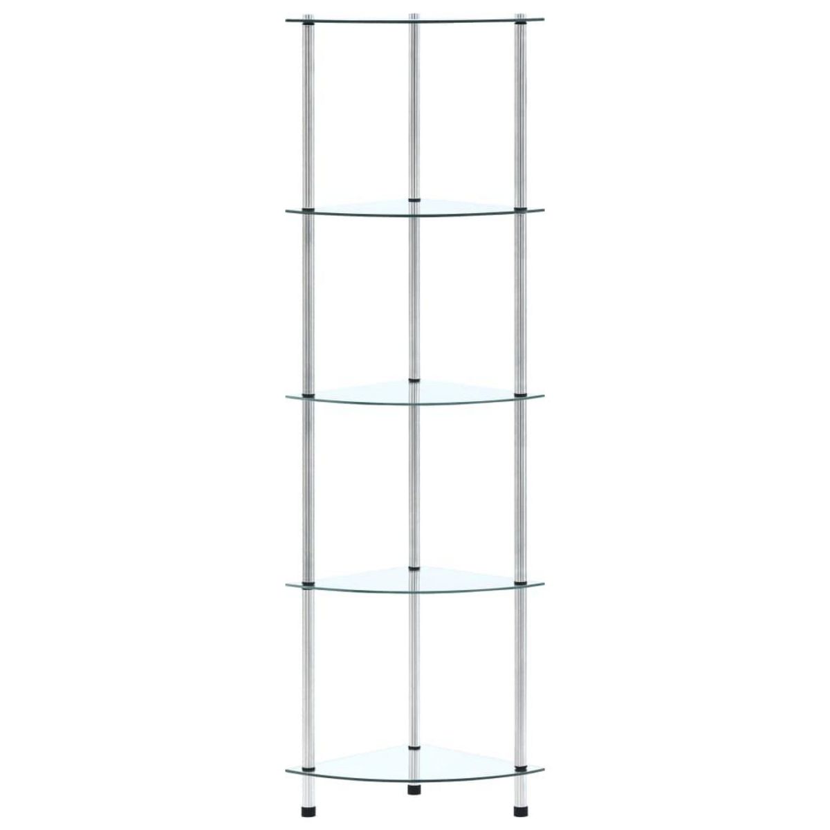 VIDAXL Etagere 5 niveaux Transparent 30x30x130 cm Verre trempe