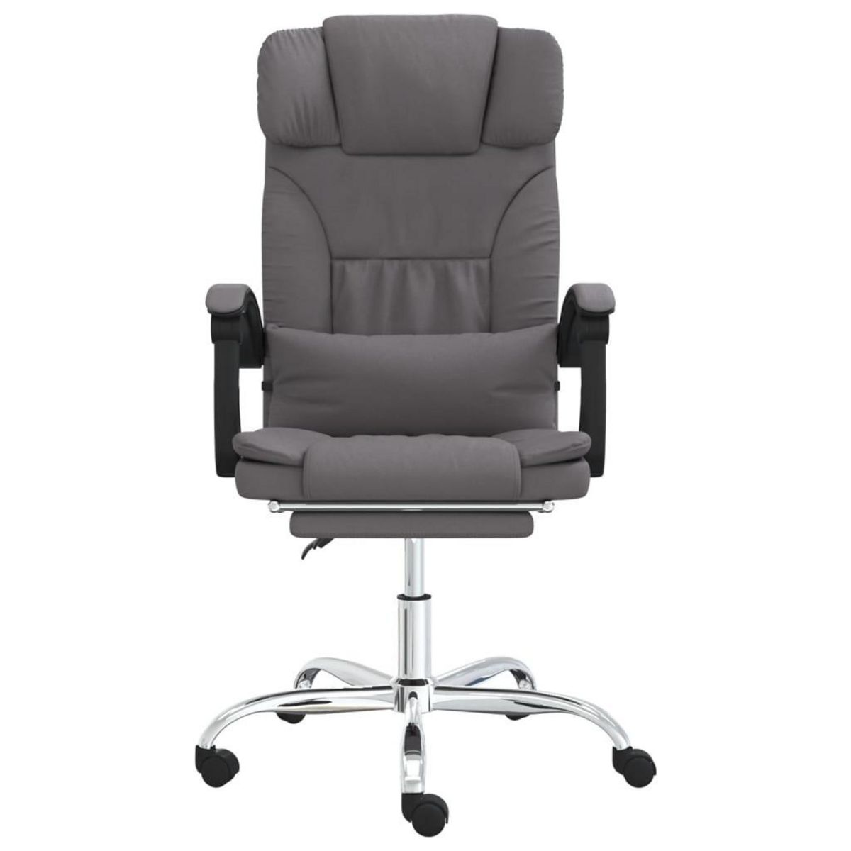 VIDAXL Fauteuil de massage inclinable de bureau Gris Similicuir