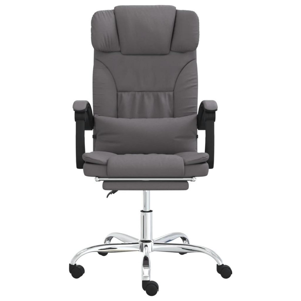VIDAXL Fauteuil de massage inclinable de bureau Gris Similicuir