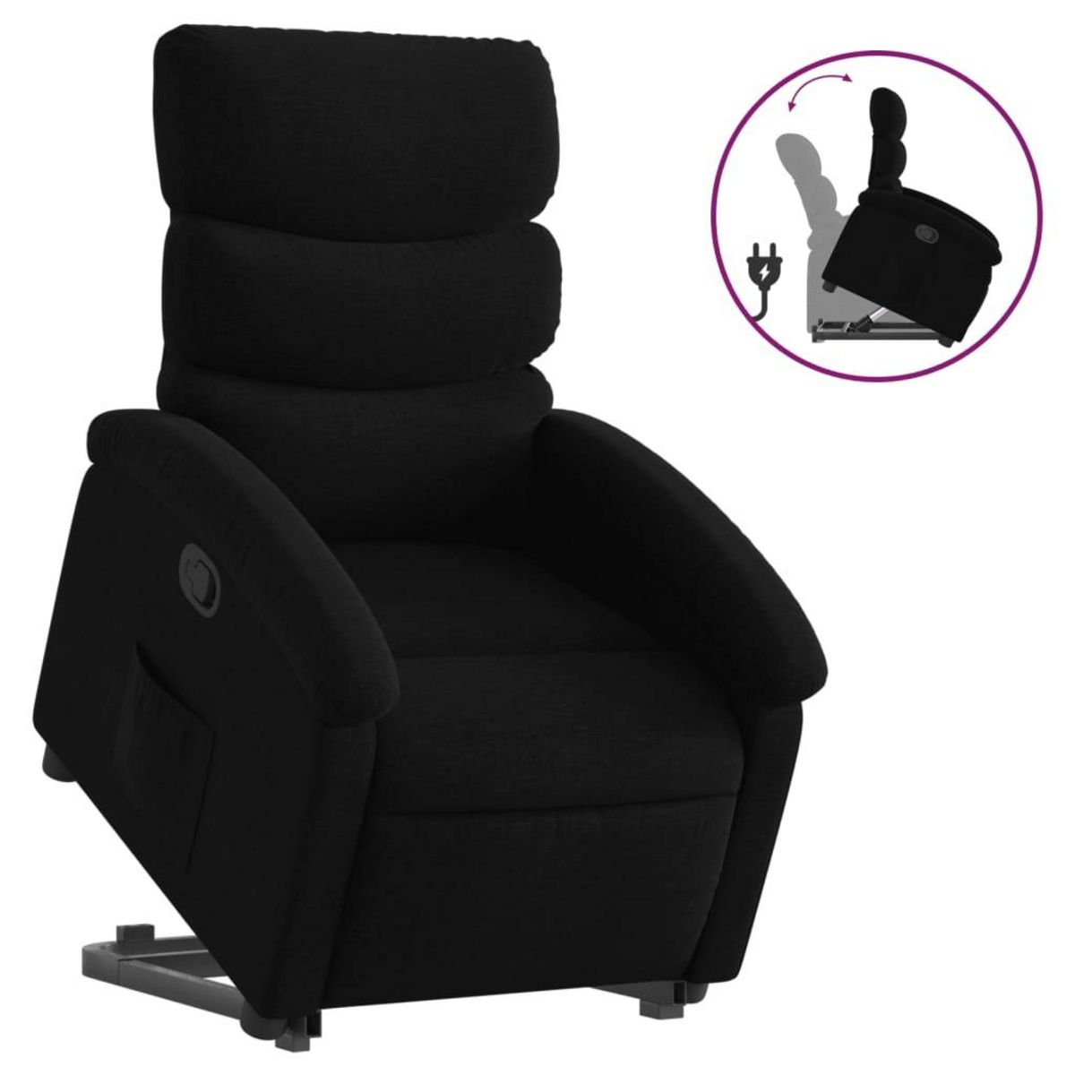 VIDAXL Fauteuil inclinable noir tissu
