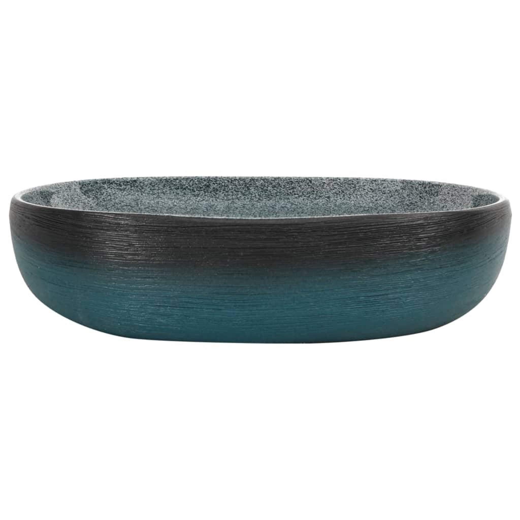 Voir la diapositive 3 : VIDAXL Vasque a poser turquoise ovale 59x40x14 cm ceramique