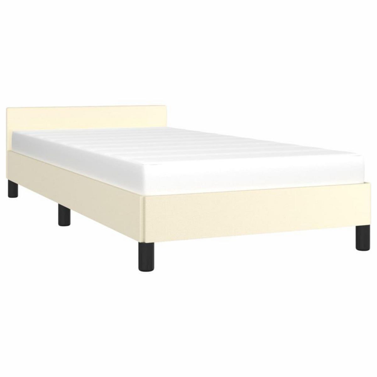 VIDAXL Cadre de lit avec tete de lit sans matelas creme 90x200 cm