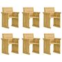 Voir la diapositive 3 : VIDAXL Ensemble a manger de jardin 7 pcs avec coussins pin impregne