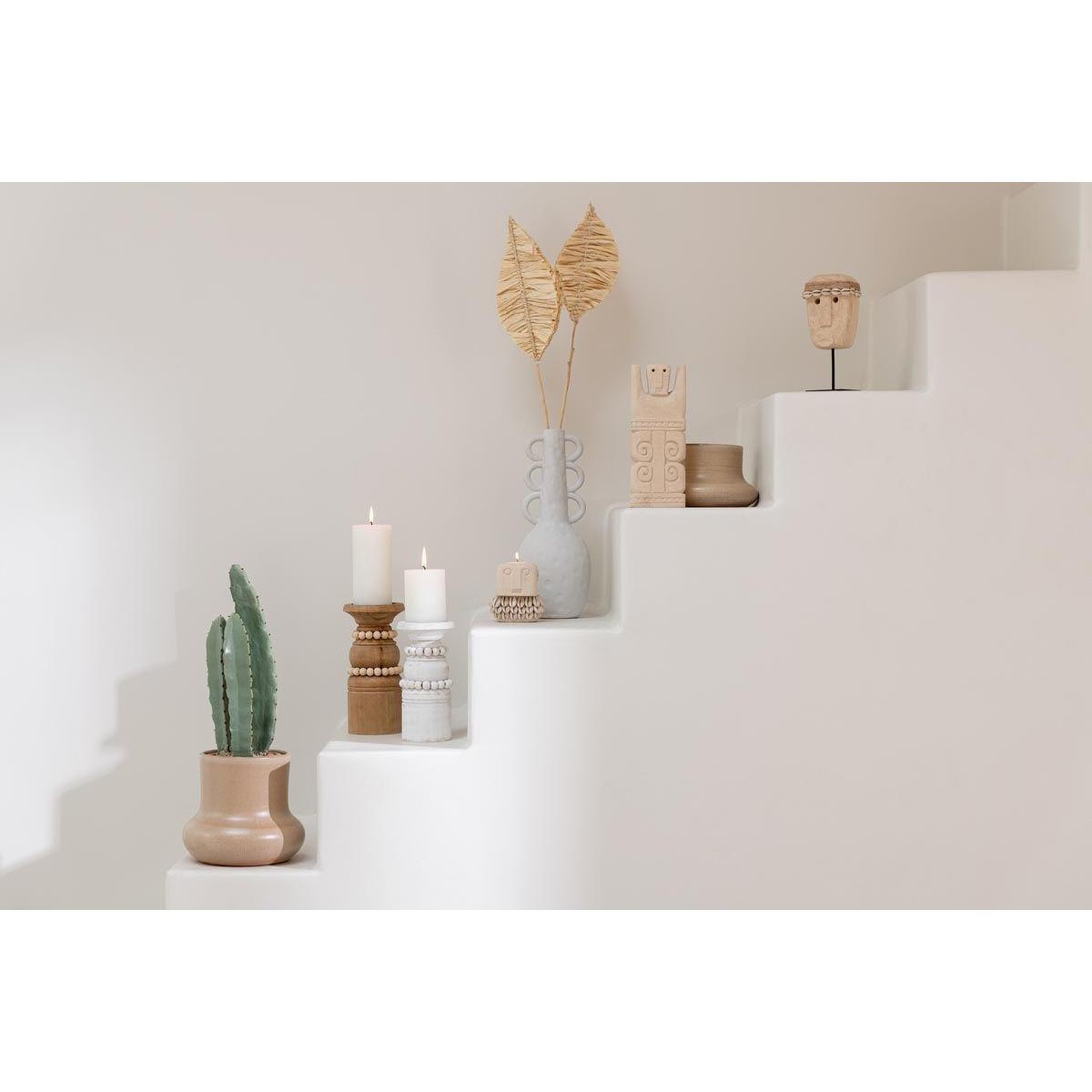 Voir la diapositive 3 : J-LINE Photophore Déco en Pierre  Elise  10cm Naturel