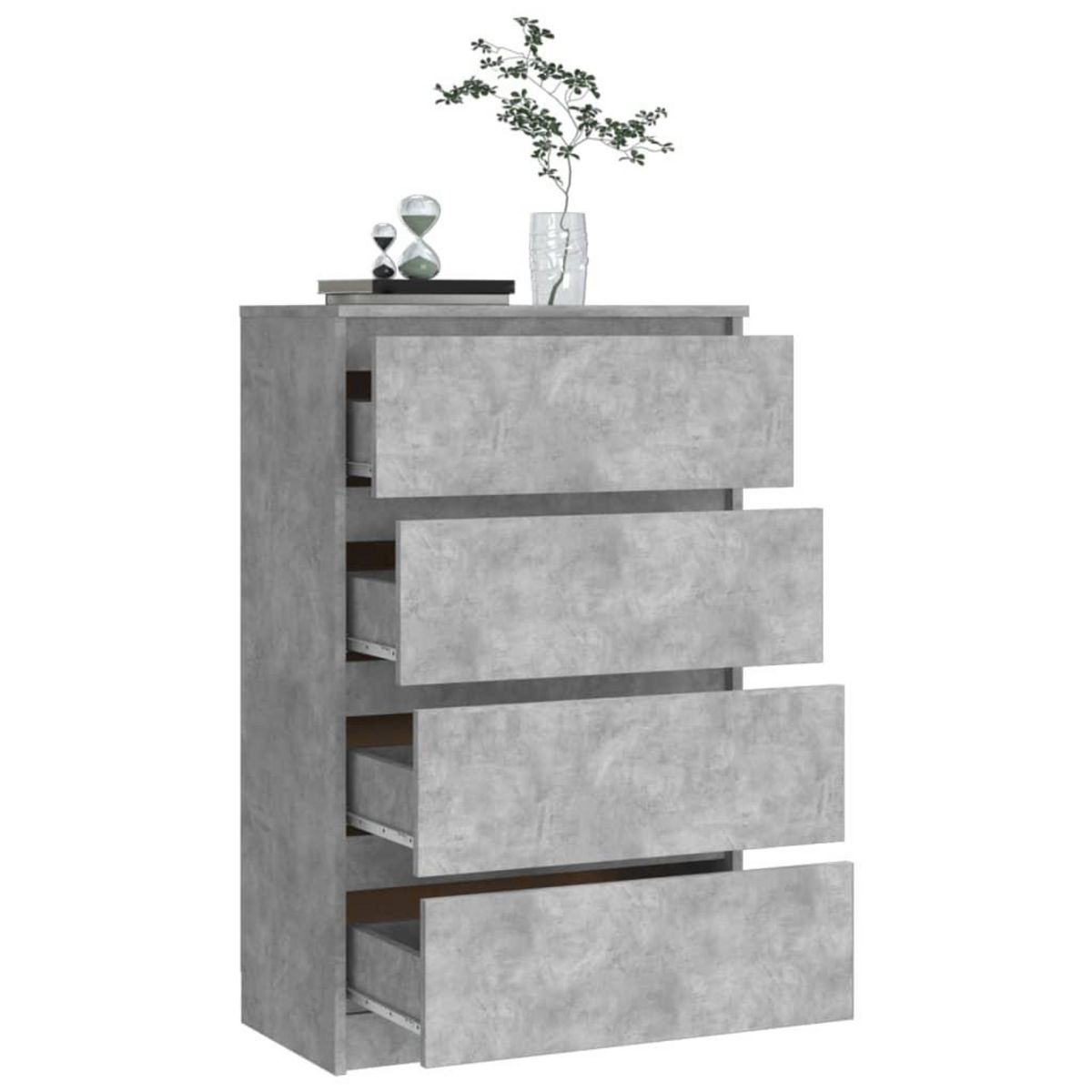 VIDAXL Buffet Gris beton 60x35x98,5 cm Bois d'ingenierie