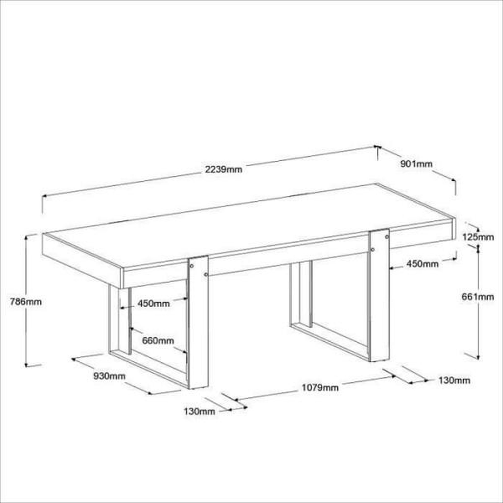 Voir la diapositive 5 : PARISOT Ensemble enfilade + table LOFT - PARISOT - Chene Artisan et gris - 3 portes - 8 personnes