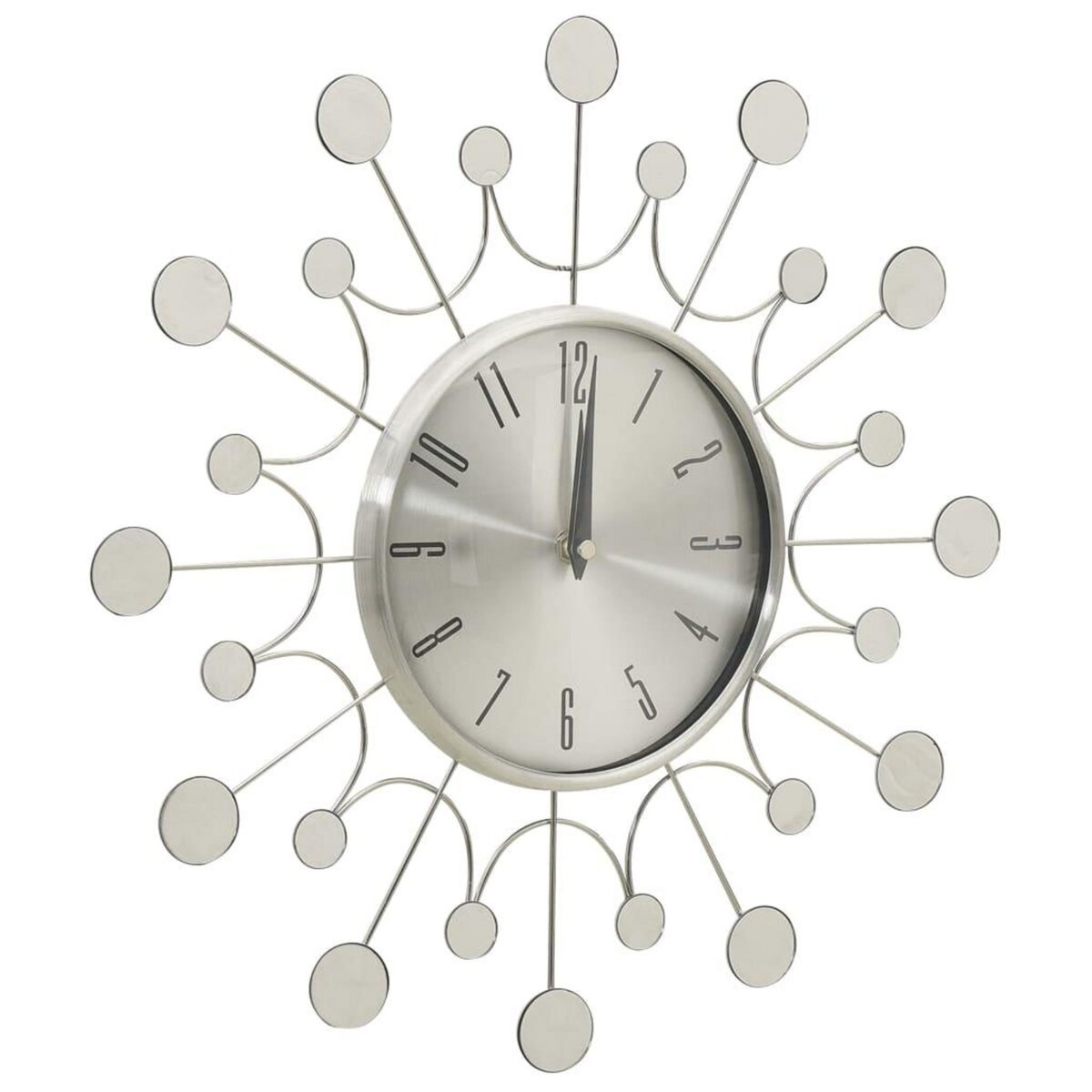 VIDAXL 325165 Wall Clock Silver 40 cm Metal