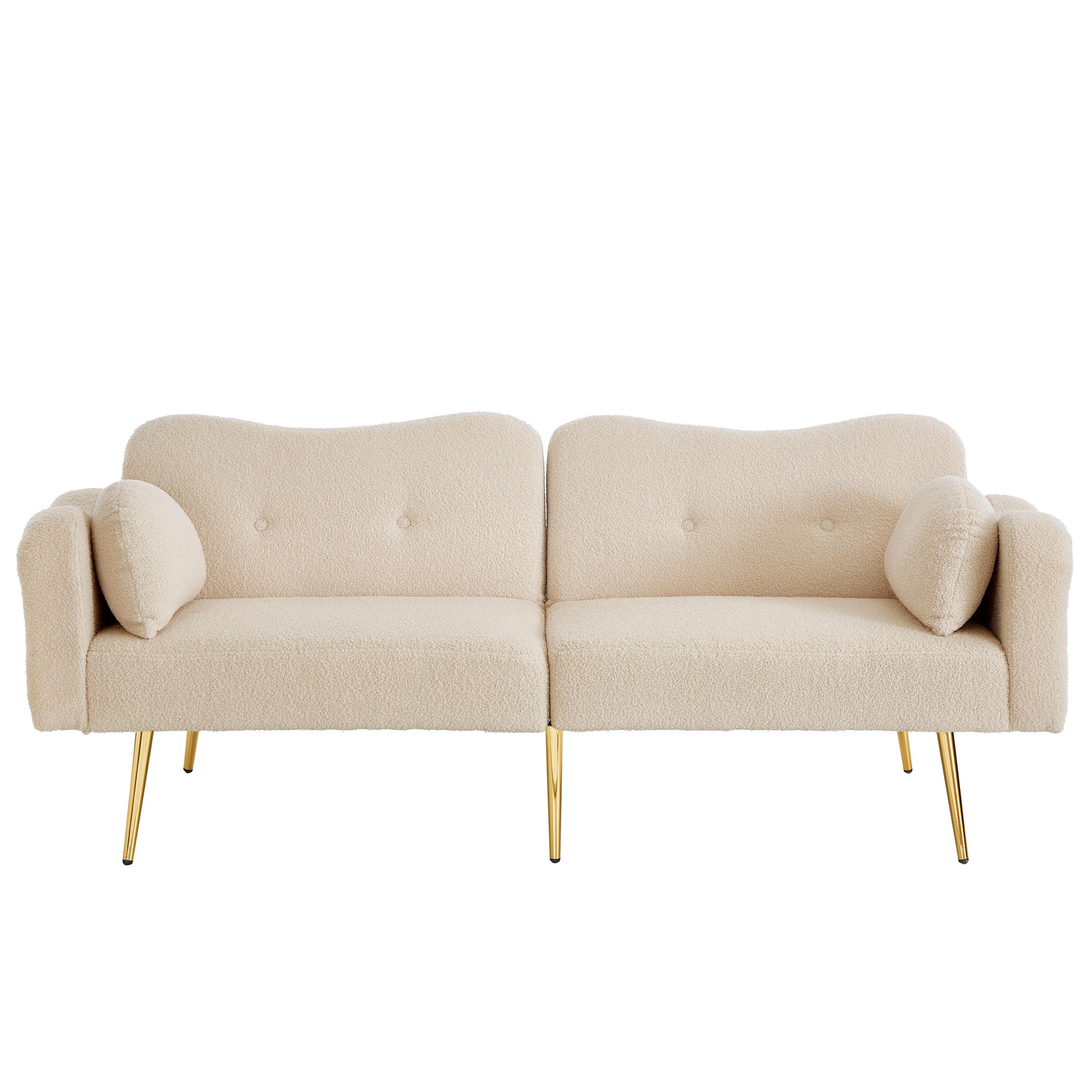 Voir la diapositive 1 : MERAX Canapé droit convertible 2 places tissu