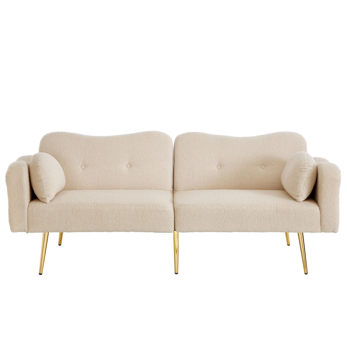 MERAX Canapé droit convertible 2 places tissu