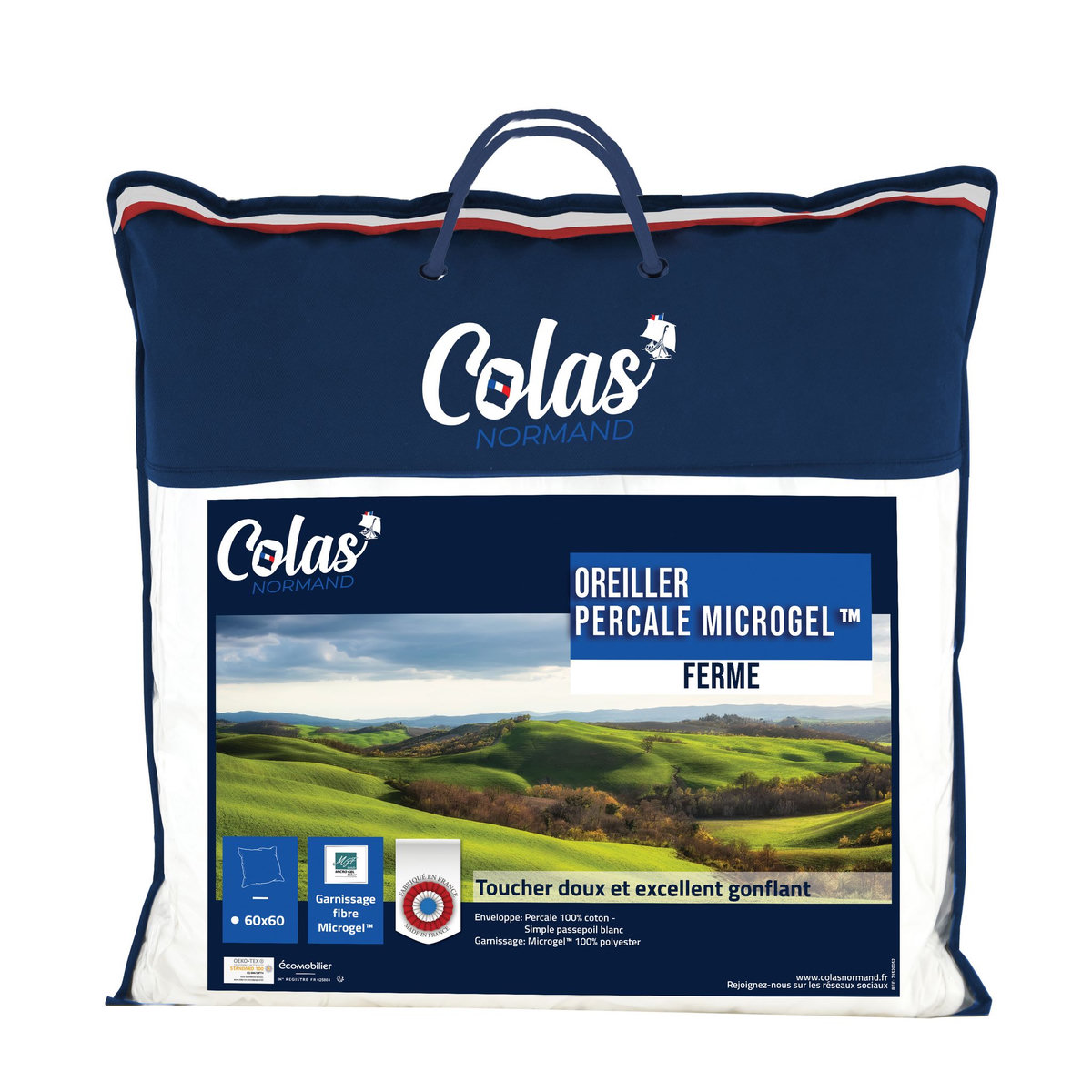 Oreiller synthétique en coton effet duvet MICROGEL