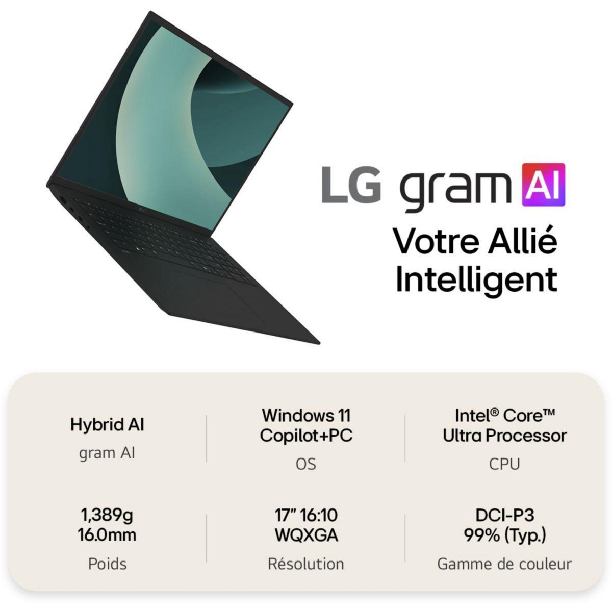 LG Ordinateur portable Gram  17Z90TL-G.AU8BF Copilot+