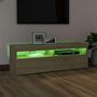 Voir la diapositive 5 : VIDAXL Meuble TV avec lumieres LED chene sonoma 120x35x40 cm