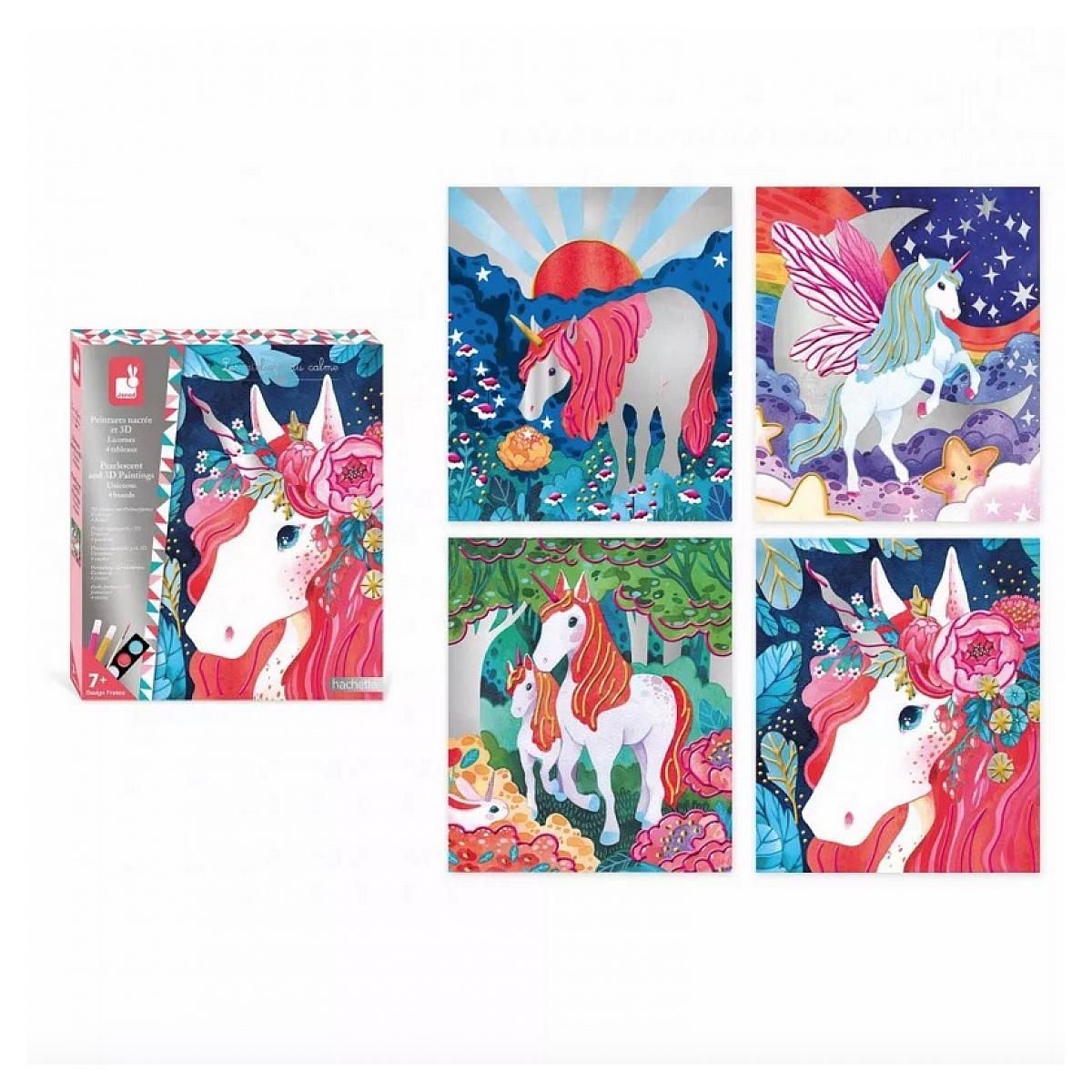 Juratoys-Janod Peintures nacrees et 3D Licornes
