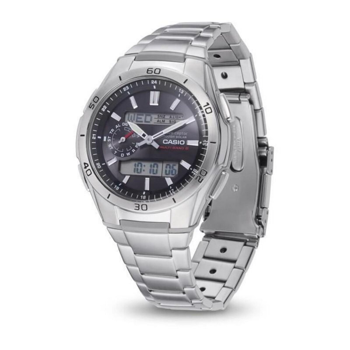 CASIO CASIO - Montre en acier inoxydable - WAVECEPTOR - Gris