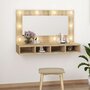 Voir la diapositive 1 : VIDAXL Armoire a miroir avec LED Chene sonoma 90x31,5x62 cm