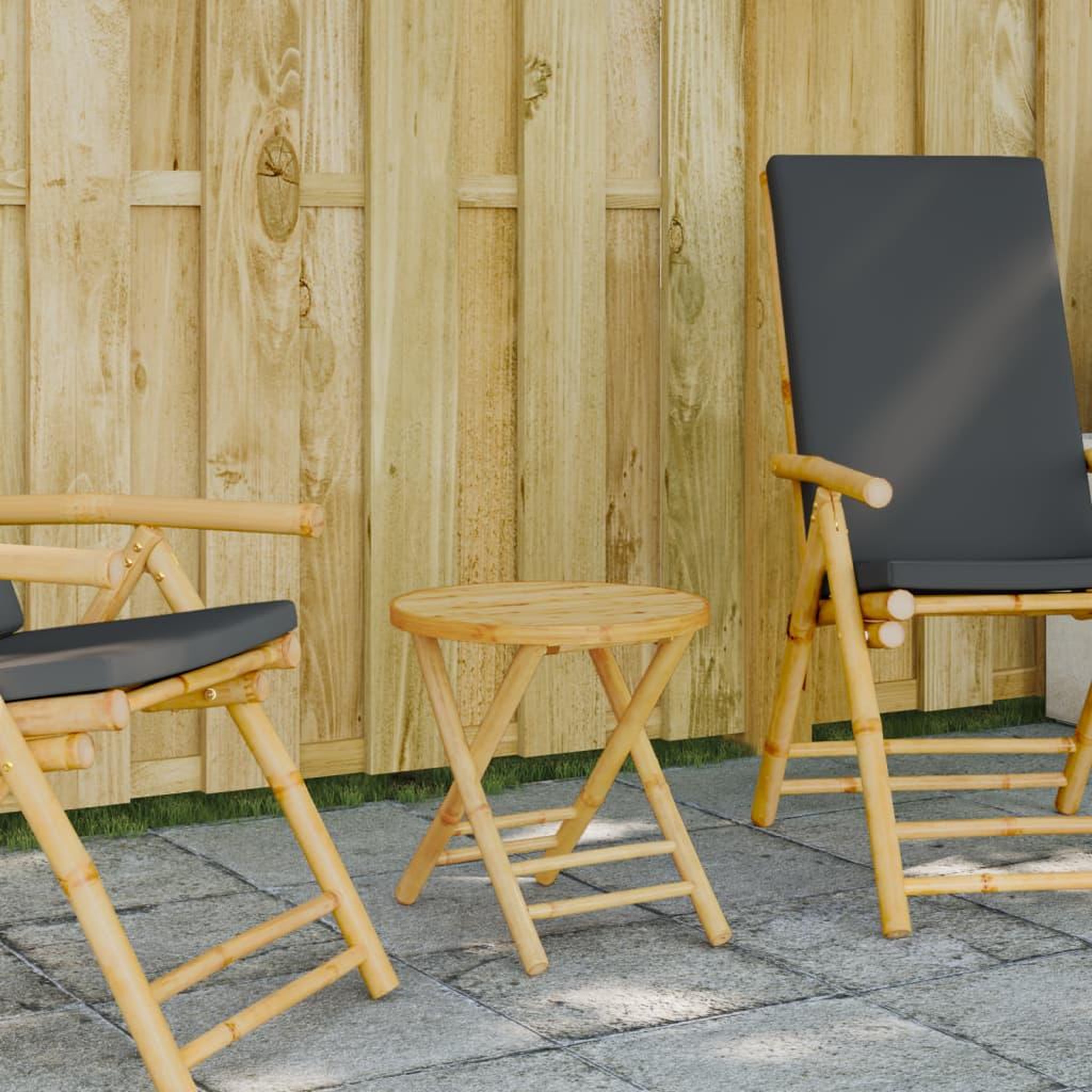 VIDAXL Table de jardin pliable Ø45x45 cm bambou