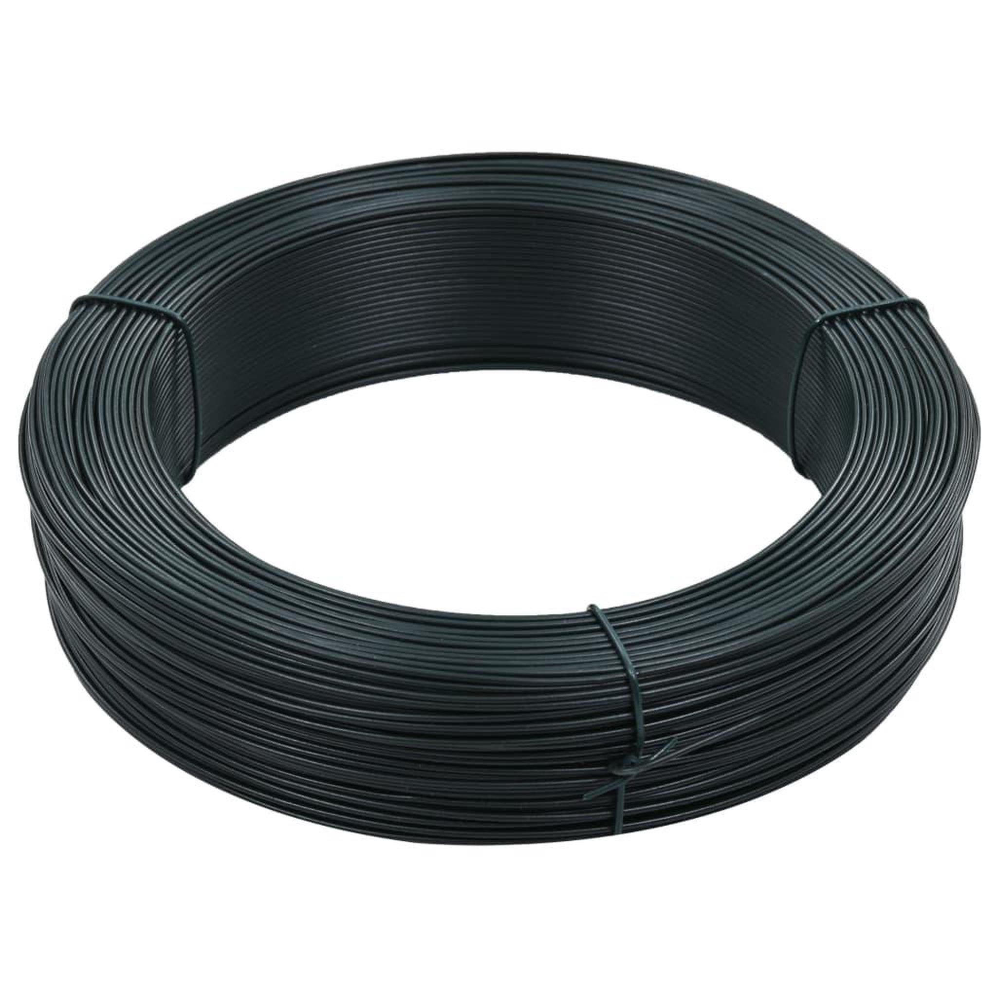 Voir la diapositive 1 : VIDAXL Fil de liaison de cloture 250 m 2,3/3,8 mm Acier Vert noiratre