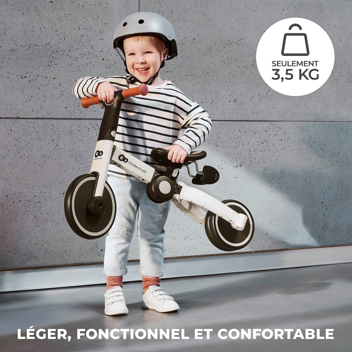 KINDERKRAFT Vélo d'équilibre léger pour enfants - selle et roues réglables