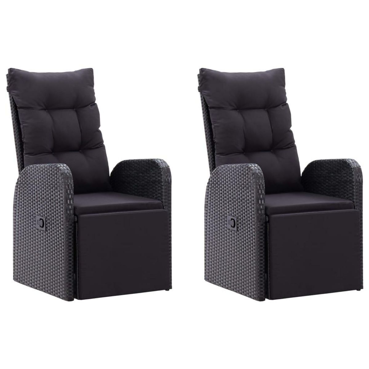 VIDAXL Ensemble a manger de jardin 5 pcs Noir