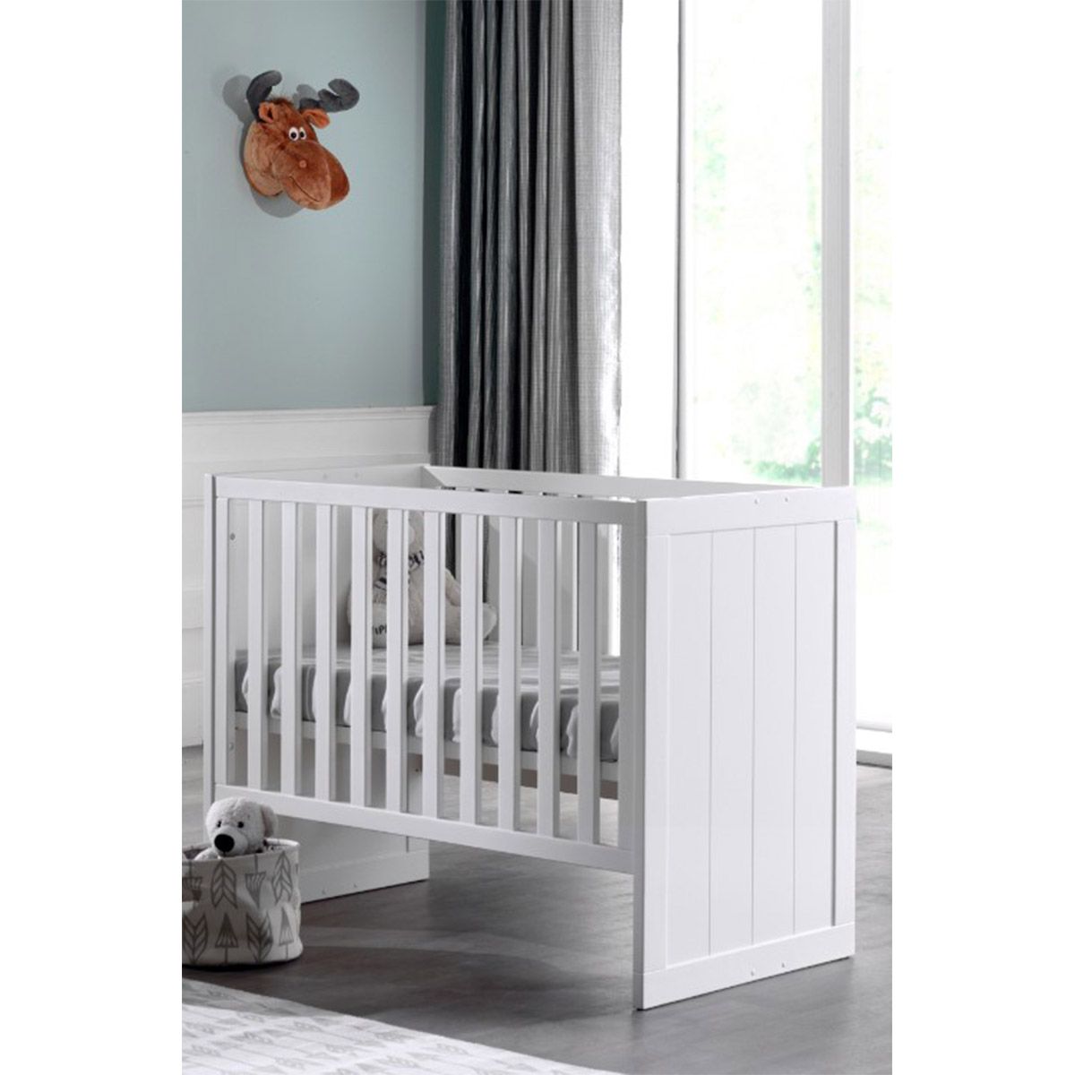 Vipack Lit bébé 60x120 Sommier inclus Erik - Blanc
