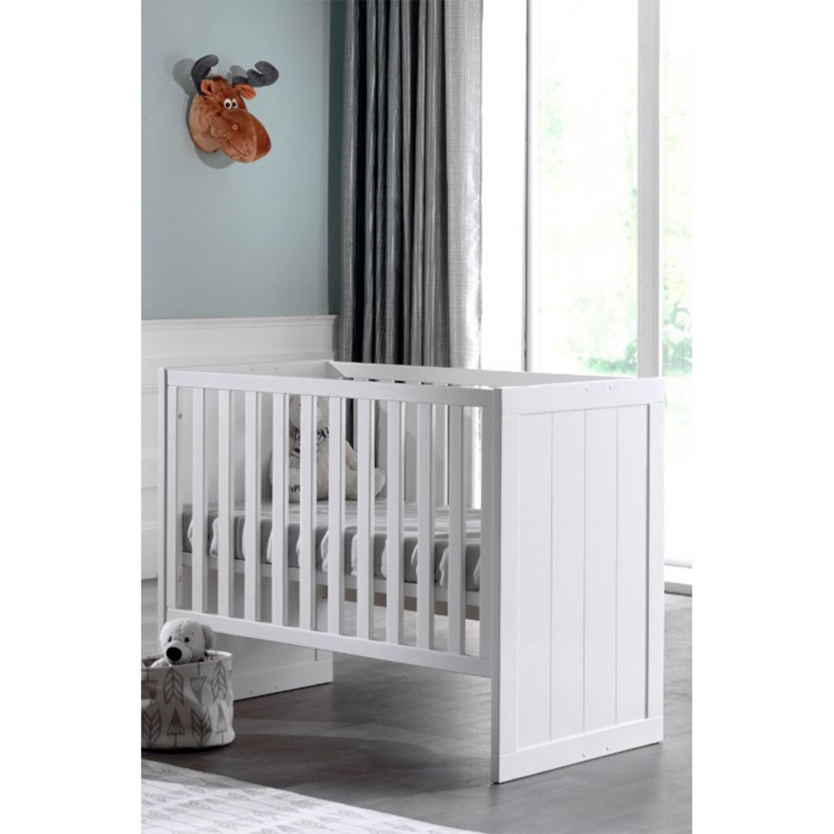 Vipack Lit bébé 60x120 Sommier inclus Erik - Blanc