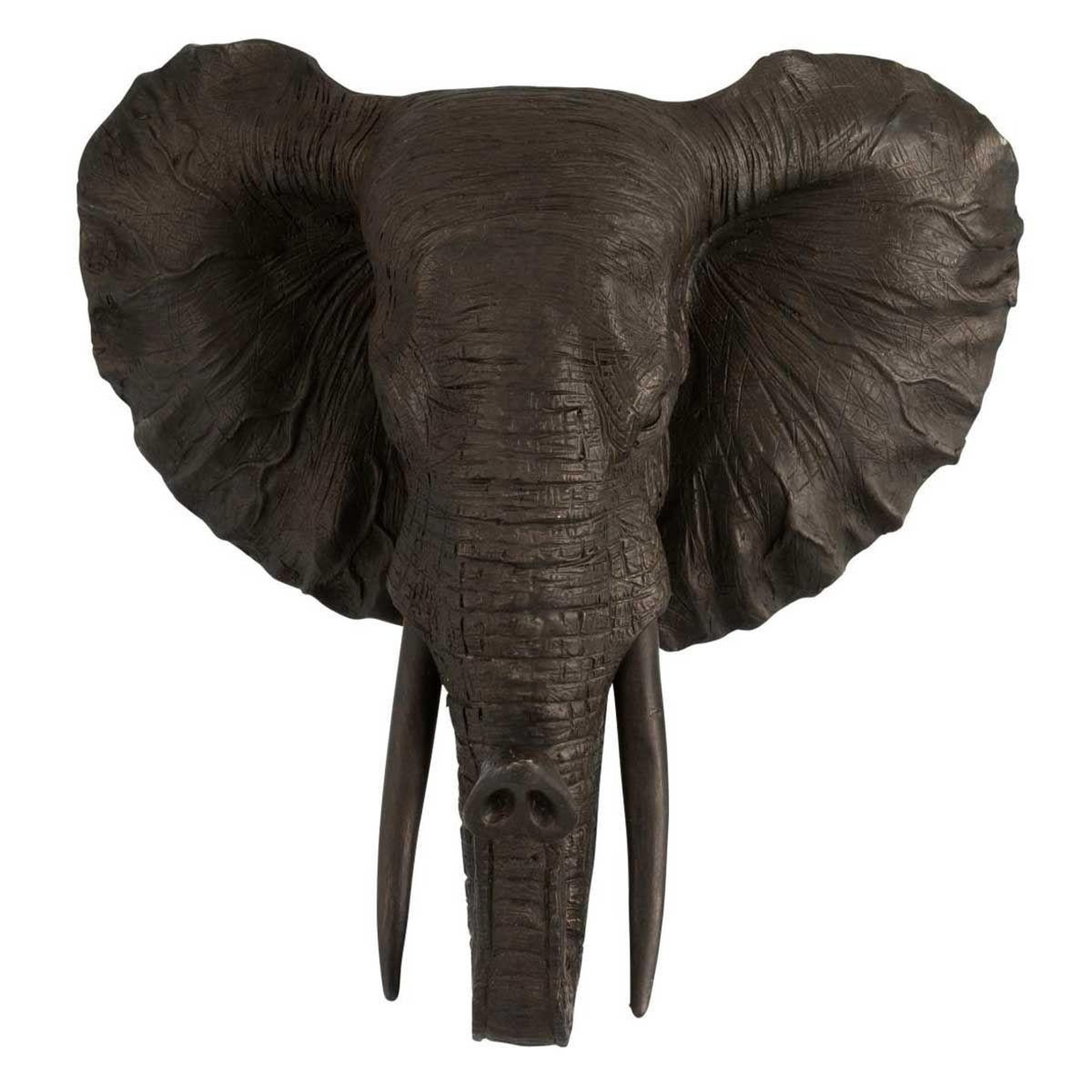 J-LINE Statuette déco  éléphant suspendu  43cm marron