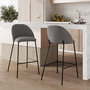 Voir la diapositive 2 : Rendez vous déco Lot de 2 chaises pour îlot central 66 cm en tissu chiné gris foncé-Karl