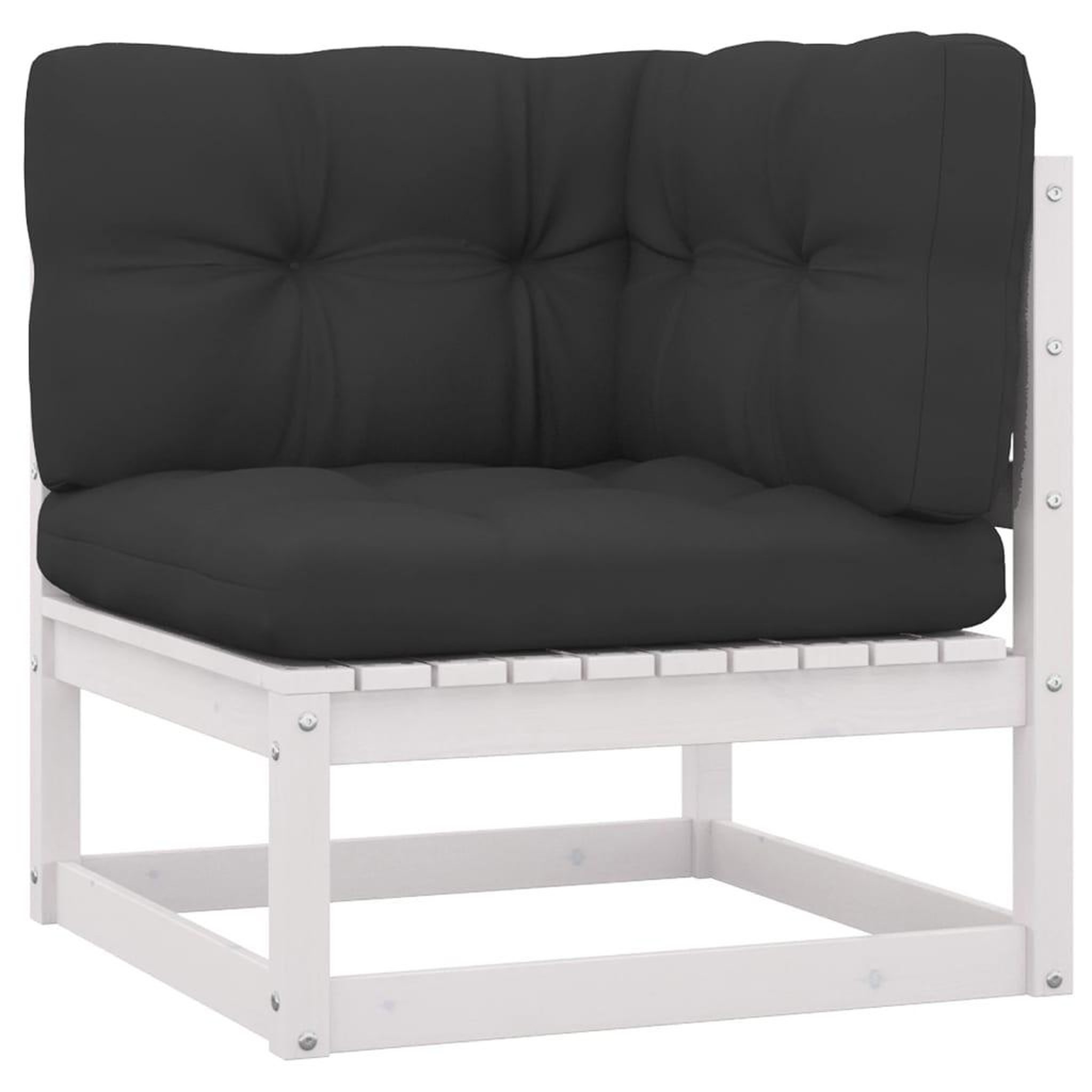 Voir la diapositive 4 : VIDAXL Salon de jardin avec coussins 8 pcs blanc bois de pin massif