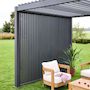 Voir la diapositive 3 : SWEEEK Pergola bioclimatique. aluminium. 3x4m. lames orientables + 3 persiennes verticales 100cm anthracite