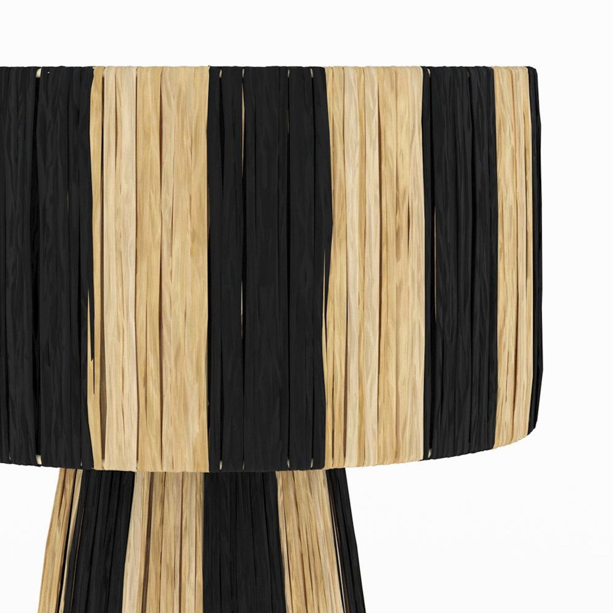 Rendez vous déco Lampe rayée noire en feuille de palmier-Soléa