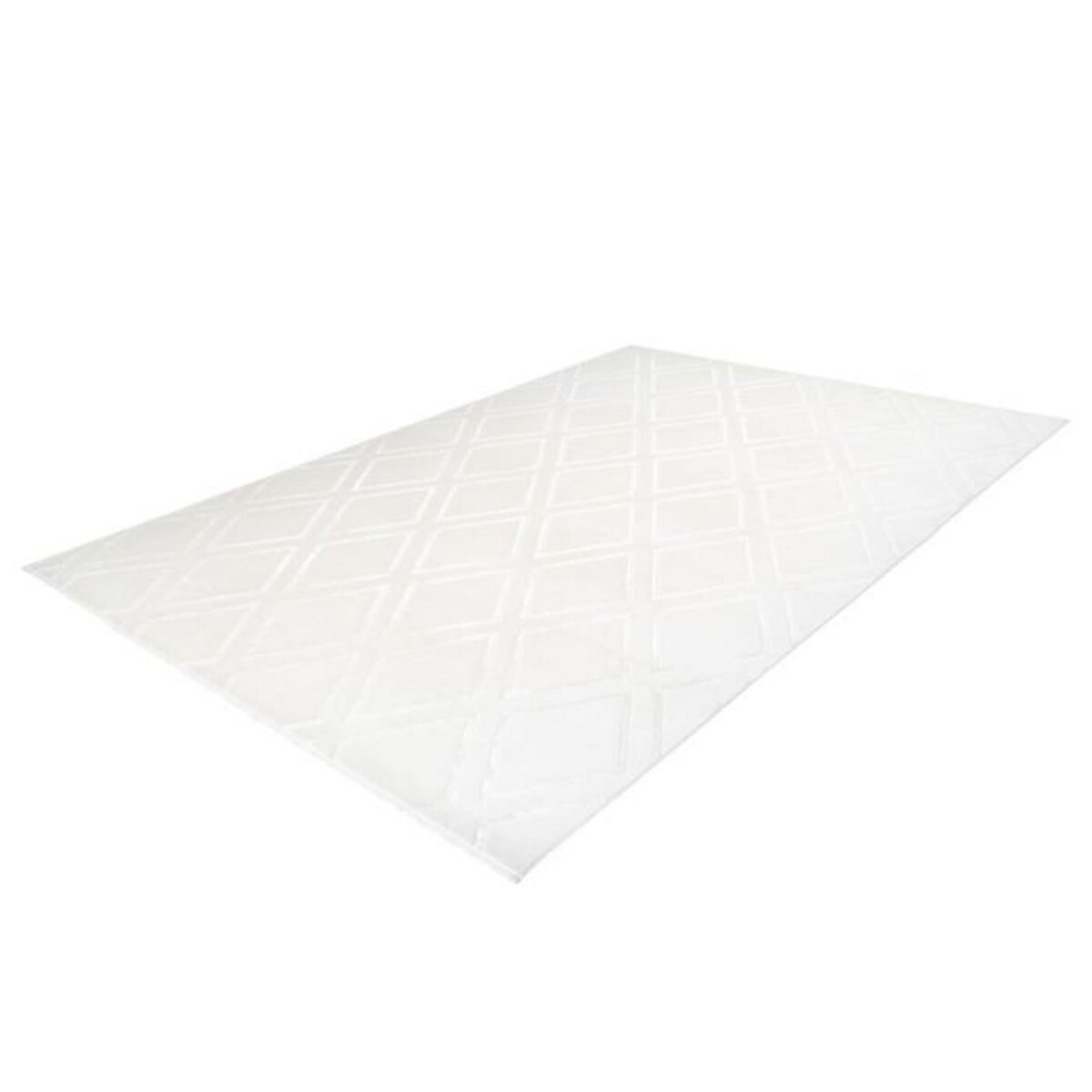 Paris Prix Tapis Imprimé Losange Fait Main  Monroe III  Blanc