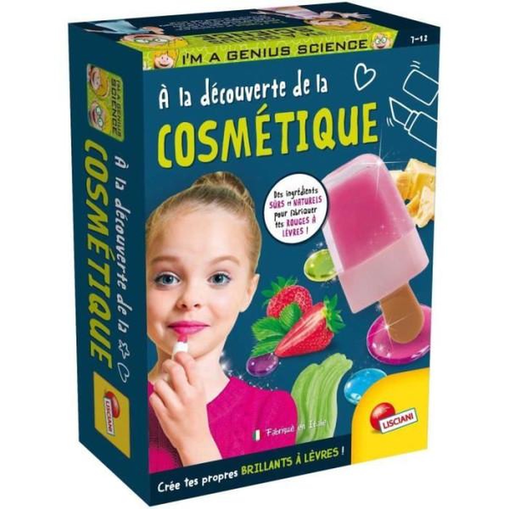 LISCIANI GIOCHI Découverte de la cosmétique - Kit Scientifique - I'M A GENIUS POCKET - Ingrédients naturels, Recettes variées
