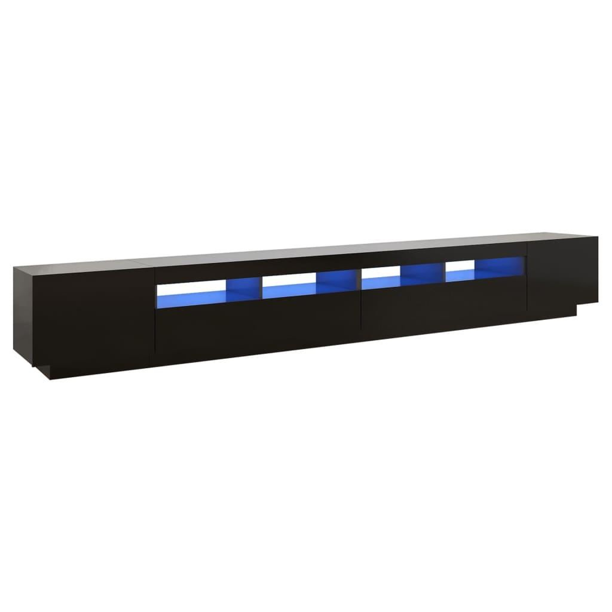 Voir la diapositive 2 : VIDAXL Meuble TV avec lumieres LED Noir 300x35x40 cm